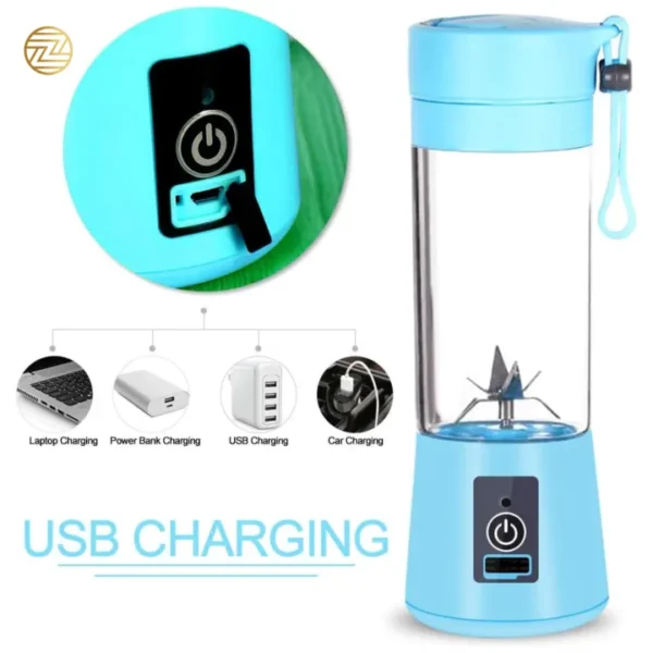 Mini Portable Usb Rechargeable Juicer Blender Mixer 6 Blades 380ml