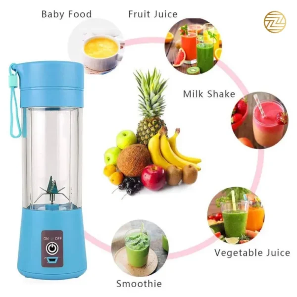 Mini Portable Usb Rechargeable Juicer Blender Mixer 6 Blades 380ml