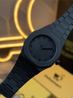 Black Arabic Aura Watch Full Black Color Dial With Box
