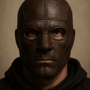 Brown Leather Cosplay Mask – Handmade Medieval Steampunk Gothic Festival Accessory, Punk Style
