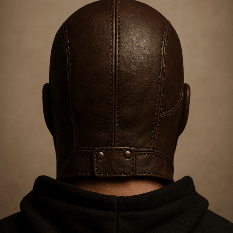 Brown Leather Cosplay Mask – Handmade Medieval Steampunk Gothic Festival Accessory, Punk Style - Image 2