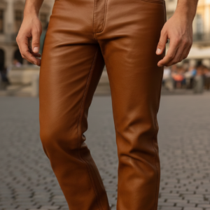 Handmade Slim Fit Genuine Leather Pants – Party & Concert Style